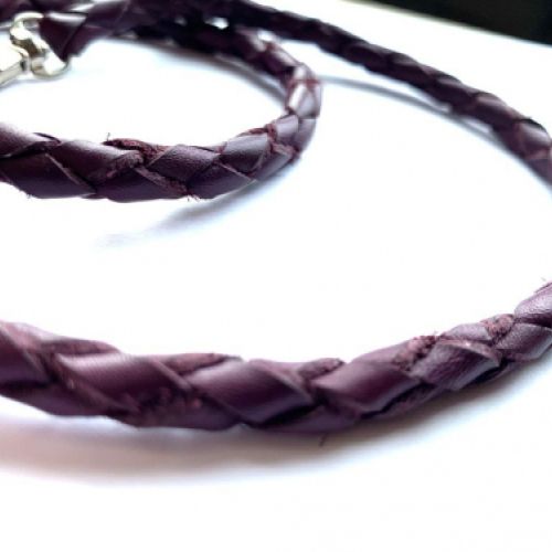 Cordón cuero morado 5