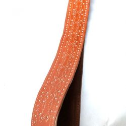 Bandolera  semirrígida para Tamboril de cuero marrón vacuno 1