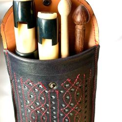 Funda de Cuero Doble calado Negra