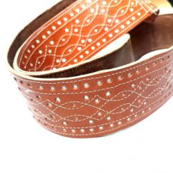 Bandolera  semirrígida para Tamboril de cuero marrón vacuno