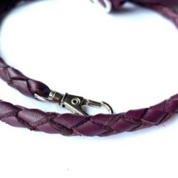 Cordón cuero morado 6