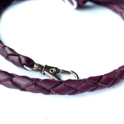 Cordón cuero morado 6
