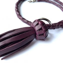 Cordón cuero morado 1